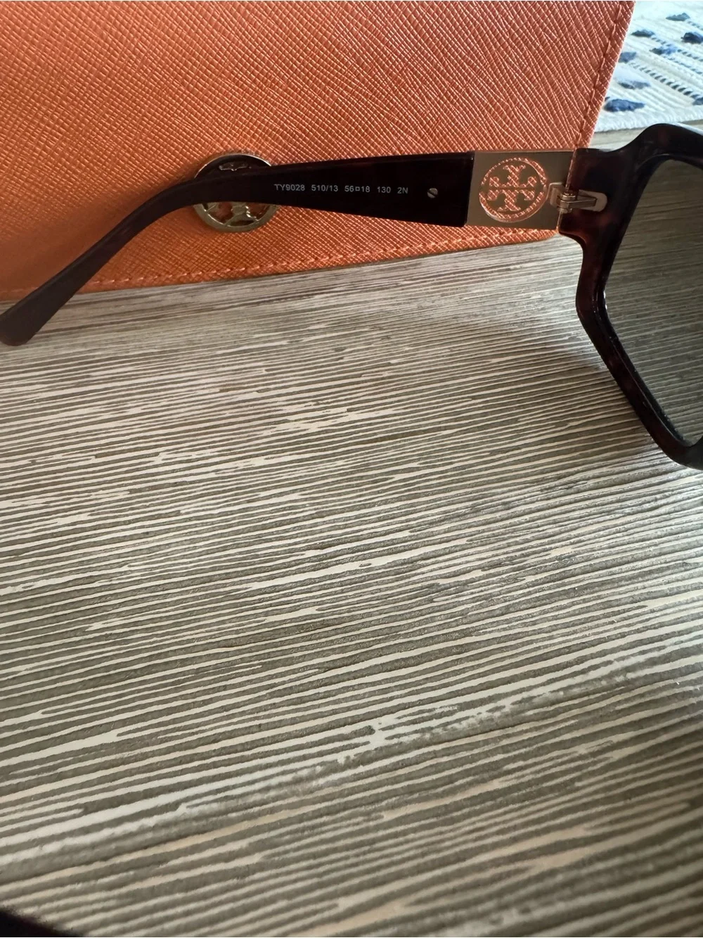 Tory Burch Brown Gradient Oversized Sunglasses with Orange Case